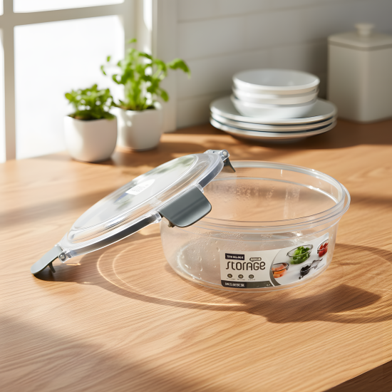 Acrylic Round Tupperware Set - 4 Pcs